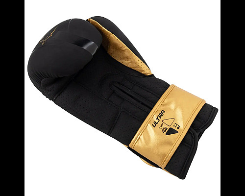 Рукавички боксерські PowerPlay 3024 Ultra Mat розмір 14 унцій, чорно-золотисті