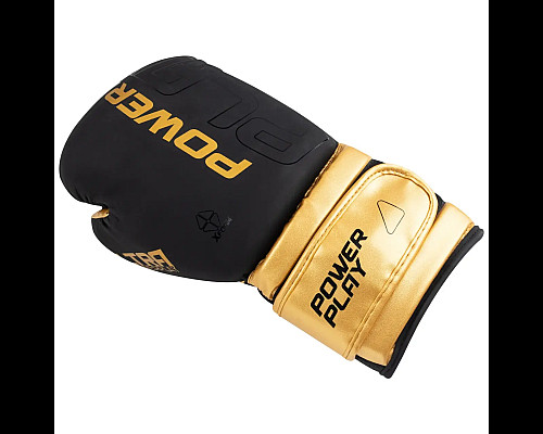 Рукавички боксерські PowerPlay 3024 Ultra Mat розмір 14 унцій, чорно-золотисті