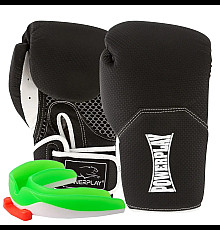 Рукавички боксерські з капою PowerPlay 3011 Evolutions 16 унцій, чорно-білі