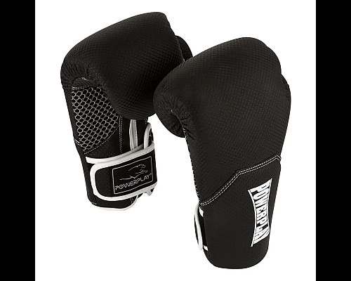 Рукавички боксерські з капою PowerPlay 3011 Evolutions 16 унцій, чорно-білі