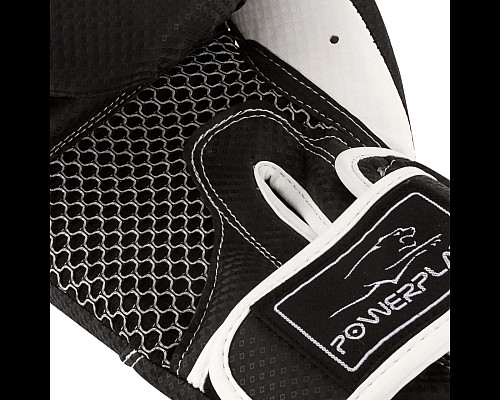 Рукавички боксерські з капою PowerPlay 3011 Evolutions 16 унцій, чорно-білі