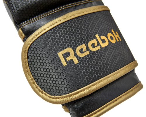 Боксерські рукавиці Reebok Boxing Gloves 12 унцій чорно-золотисті