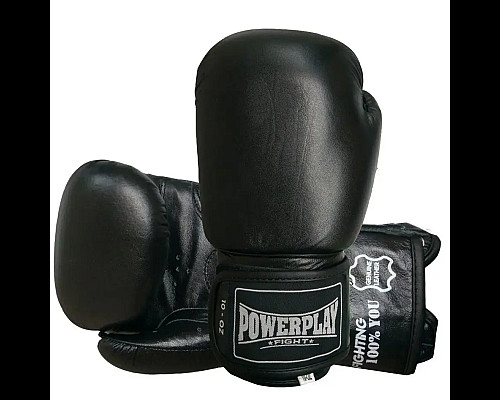 Рукавички боксерські шкіряні PowerPlay 3088 Impulse 10 унцій, чорні