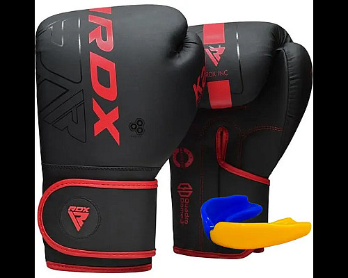 Рукавички боксерські з капою RDX F6 Kara Matte розмір 16 унцій, чорно-червоні