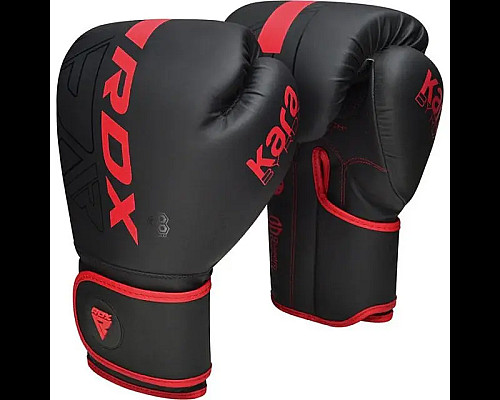 Рукавички боксерські з капою RDX F6 Kara Matte розмір 16 унцій, чорно-червоні