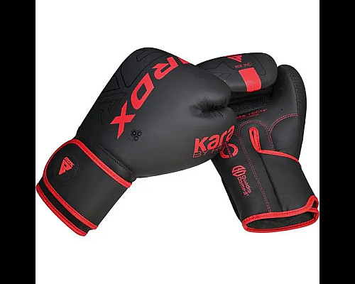 Рукавички боксерські з капою RDX F6 Kara Matte розмір 16 унцій, чорно-червоні