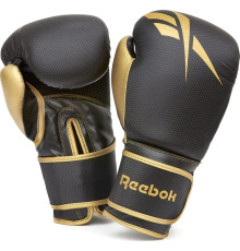 Боксерські рукавиці Reebok Boxing Gloves 16 унцій, чорно-золотисті