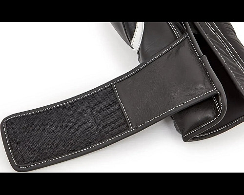 Боксерські рукавиці Reebok Combat Leather Boxing Gloves 10 унцій, чорно-білі