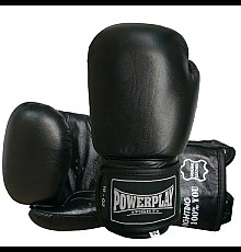 Рукавички боксерські шкіряні PowerPlay 3088 Impulse 16 унцій, чорні