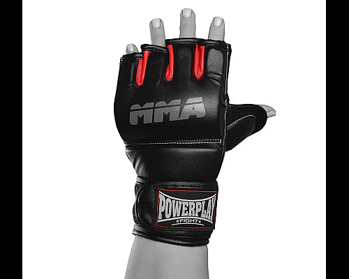Рукавички для MMA PowerPlay 3053 розмір S/M, чорно-червоні