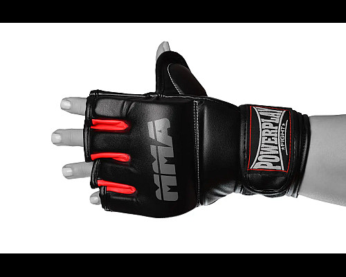 Рукавички для MMA PowerPlay 3053 розмір S/M, чорно-червоні