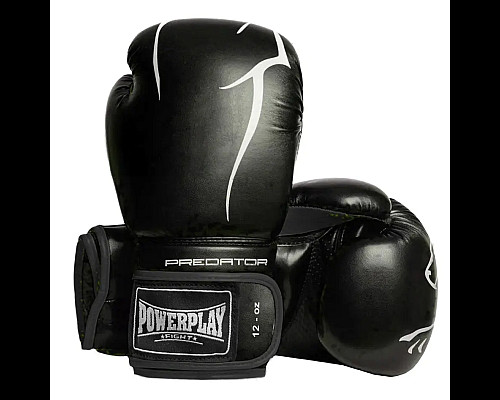 Рукавички боксерські PowerPlay 3018 Jaguar 8 унцій, чорні