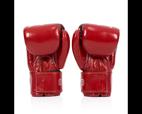 Рукавички боксерські з бинтами Fairtex BGV1 Nation Print 10 унцій, червоні