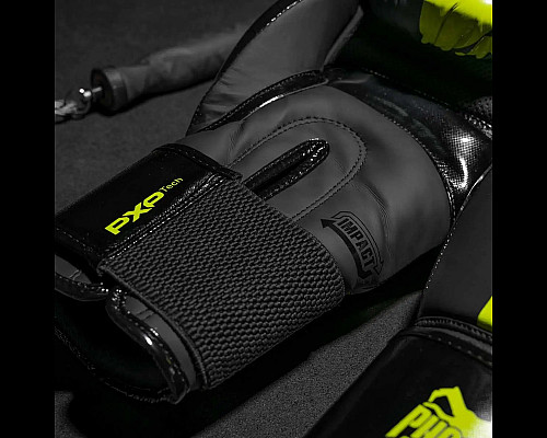 Рукавички боксерські з бинтами Phantom APEX Elastic Neon 14 унцій, чорно-жовті
