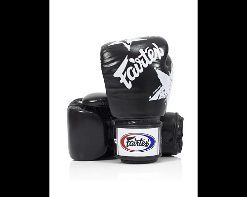Рукавички боксерські з бинтами Fairtex BGV1 Nation Print 14 унцій, чорні