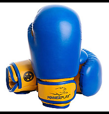 Рукавички боксерські  PowerPlay 3004 JR Classic 8 унцій, синьо-жовті