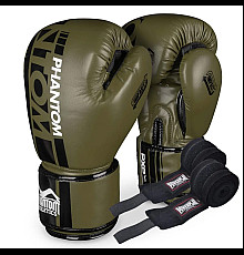 Рукавички боксерські з бинтами Phantom APEX 16 унцій, хакі