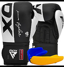 Рукавички боксерські з капою RDX F4 Hook&Loop розмір 12 унцій, чорно-білі
