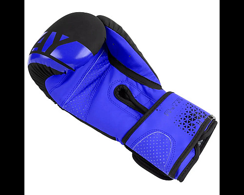 Рукавички боксерські PowerPlay 3086 Challenger Matt розмір 10 унцій, чорно-сині
