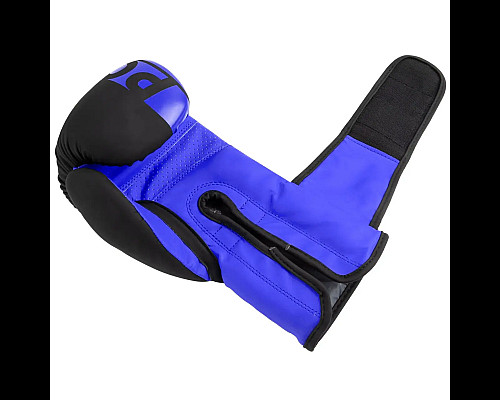 Рукавички боксерські PowerPlay 3086 Challenger Matt розмір 10 унцій, чорно-сині