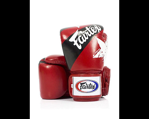 Рукавички боксерські з бинтами Fairtex BGV1 Nation Print 14 унцій, червоні
