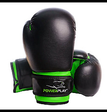 Рукавички боксерські PowerPlay 3004 JR Classic 8 унцій, чорно-зелені