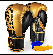 Рукавички боксерські з капою Phantom APEX Elastic 16 унцій, чорно-золотистий