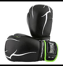 Рукавички боксерські PowerPlay 3018 Jaguar 10 унцій, чорно-зелені