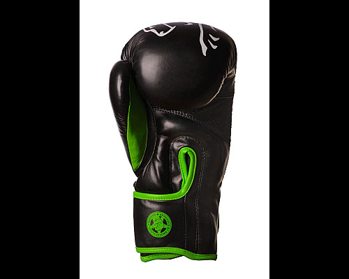 Рукавички боксерські PowerPlay 3018 Jaguar 10 унцій, чорно-зелені