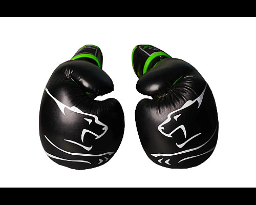 Рукавички боксерські PowerPlay 3018 Jaguar 10 унцій, чорно-зелені