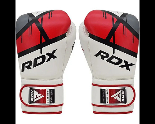 Рукавички боксерські з капою RDX F7 Ego розмір 10 унцій, біло-червоні