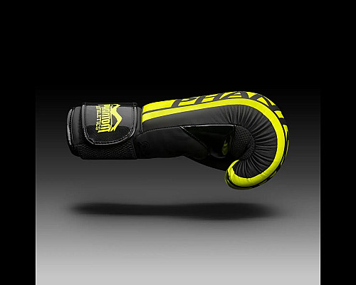 Рукавички боксерські з бинтами Phantom APEX Elastic Neon 16 унцій, чорно-жовті