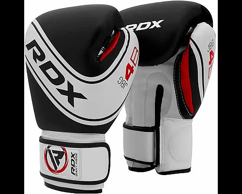 Рукавички боксерські дитячі з капою RDX 4B Robo Kids розмір 6 унцій, чорно-білі
