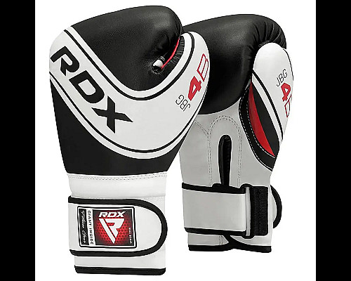 Рукавички боксерські дитячі з капою RDX 4B Robo Kids розмір 6 унцій, чорно-білі