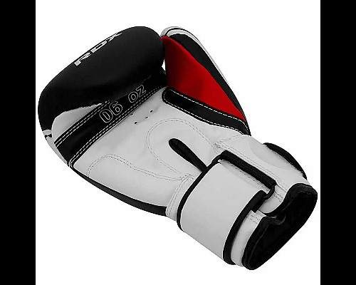 Рукавички боксерські дитячі з капою RDX 4B Robo Kids розмір 6 унцій, чорно-білі