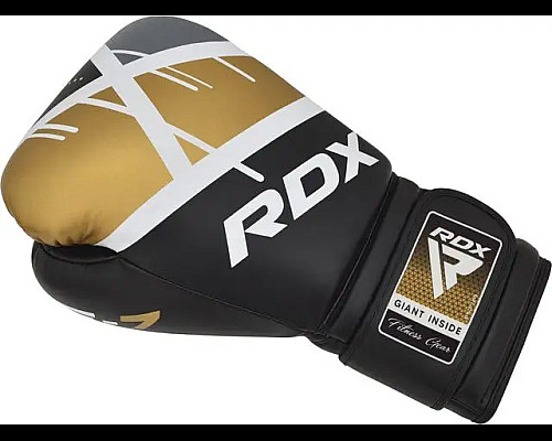 Рукавички боксерські з капою RDX F7 Ego розмір 16 унцій, чорно-золотисті