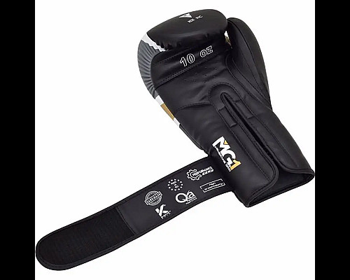 Рукавички боксерські з капою RDX F7 Ego розмір 16 унцій, чорно-золотисті