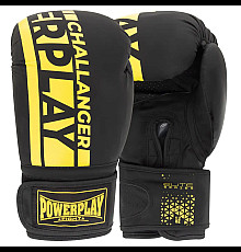 Рукавички боксерські PowerPlay 3086 Matt Challenger розмір 12 унцій, чорно-жовті