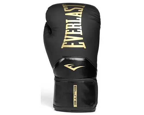 Боксерські рукавиці Everlast ELITE 2 BOXING GLOVES 16 унцій, чорно-золотисті