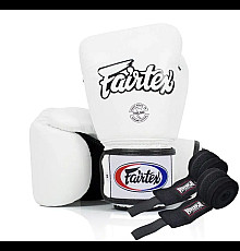 Рукавички боксерські з бинтами Fairtex BGV1 14 унцій, білі