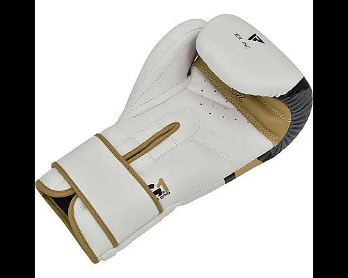 Рукавички боксерські з капою RDX F7 Ego розмір 8 унцій, біло-золотисті