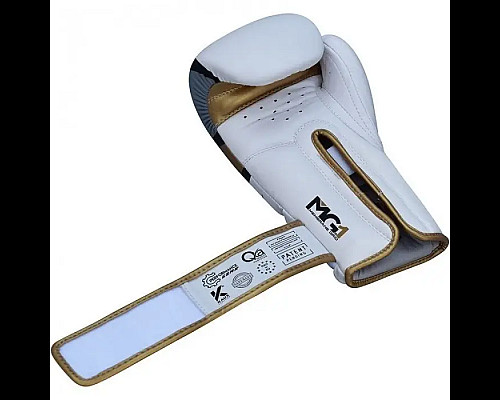 Рукавички боксерські з капою RDX F7 Ego розмір 8 унцій, біло-золотисті