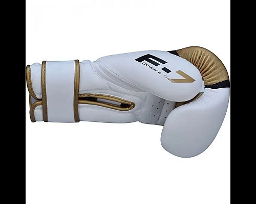 Рукавички боксерські з капою RDX F7 Ego розмір 8 унцій, біло-золотисті
