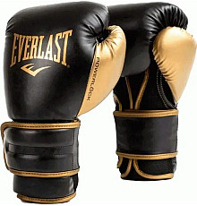 Боксерські рукавиці EVERLAST POWERLOCK 2R TRAINING GLOVE 16 унцій, чорно-золотистий
