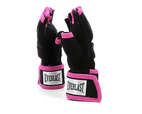 Рукавички боксерські Everlast EVERGEL HAND WRAPS розмір M/L, чорно-рожеві