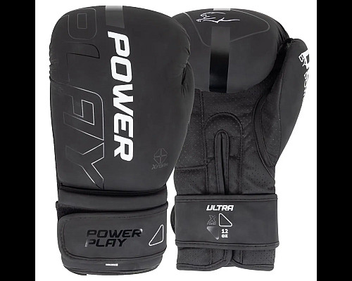 Рукавички боксерські PowerPlay 3024 Ultra Mat розмір 16 унцій, чорно-білі