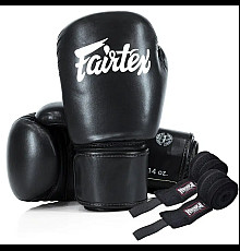 Рукавички боксерські з бинтами Fairtex Amateur BGV27 14 унцій, чорні