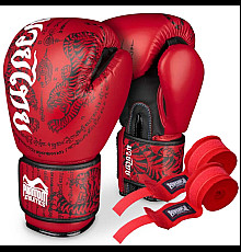 Рукавички боксерські з бинтами Phantom Muay Thai 12 унцій, червоні