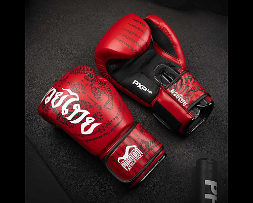 Рукавички боксерські з бинтами Phantom Muay Thai 12 унцій, червоні