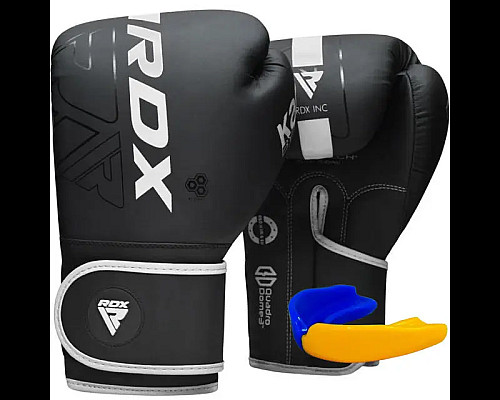 Рукавички боксерські з капою RDX F6 Kara Matte розмір 14 унцій, чорно-білі